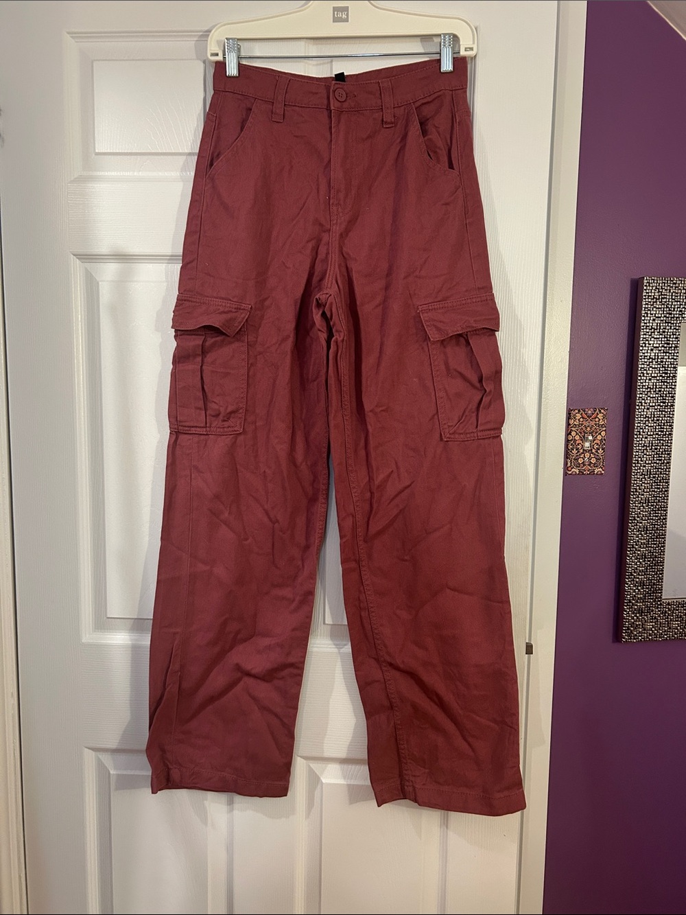 Divided Sz 2 women’s  Cargo Pants in Deep Red
